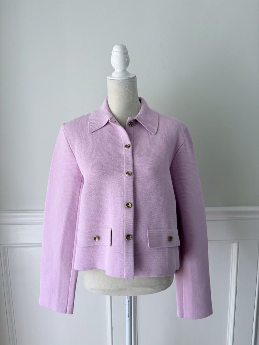 Scanlan Theodore Crepe Knit Jacket Mauve Pink XL - Picture 3 of 9